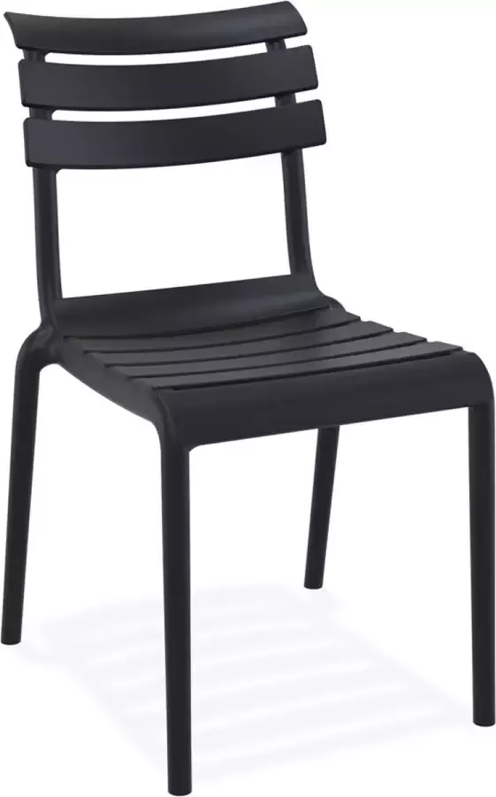 Alterego Design Alterego Zwarte tuinstoel 'CHALA' van kunststof