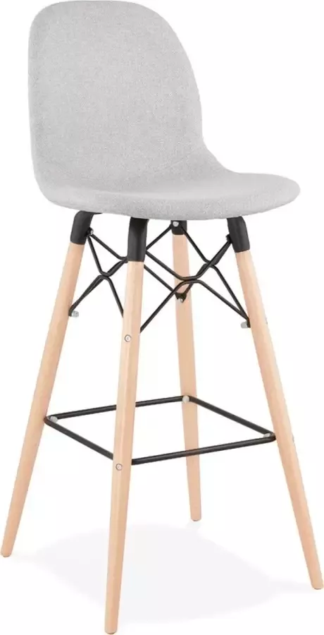 Alterego Design barkruk 'GALACTIK' in lichtgrijze stof en Scandinavische stijl