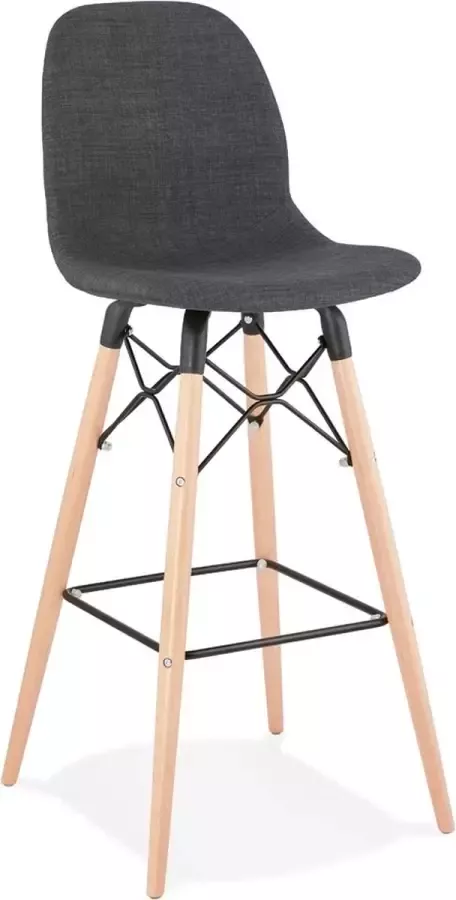 Alterego Design barkruk 'GALACTIK' van donkergrijze stof Scandinavische stijl