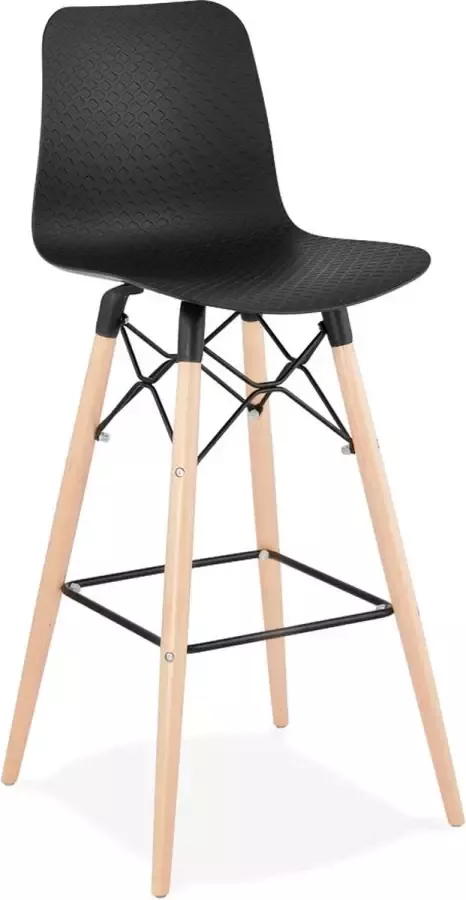 Alterego Design barkruk 'MOZAIK' zwart Scandinavische stijl