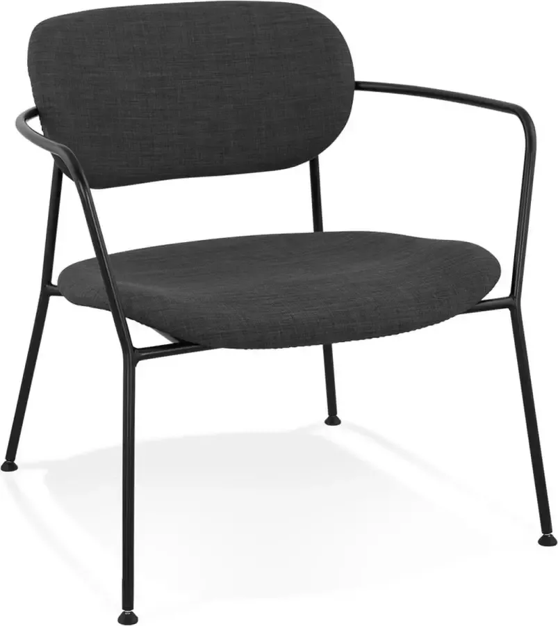 Alterego Design loungefauteuil 'RIKA' van donkergrijze stof
