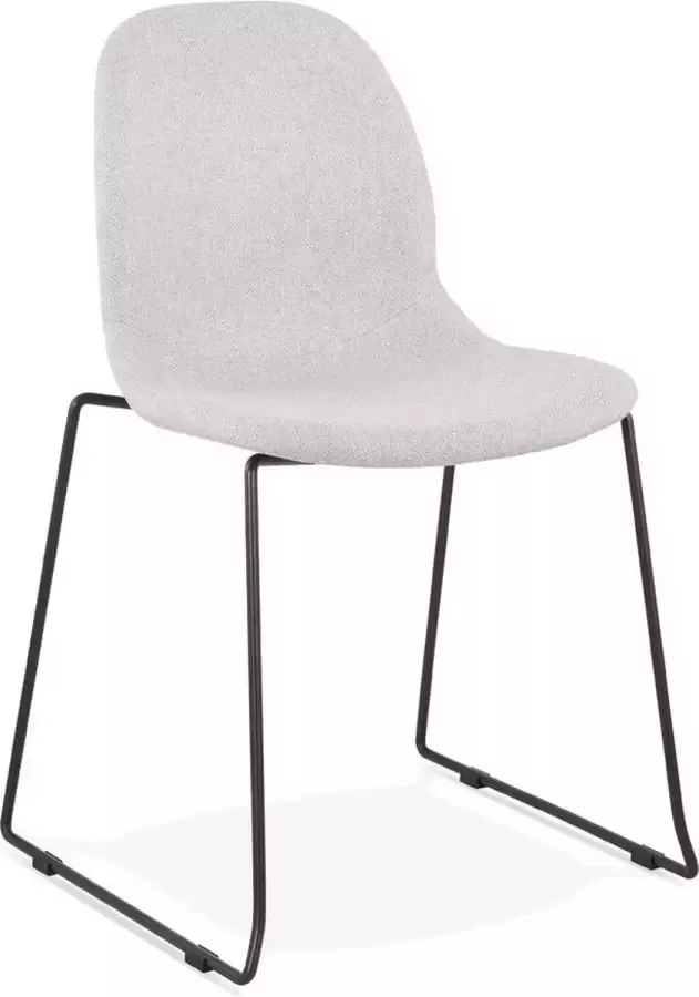 Alterego Design stoel 'DISTRIKT' in lichtgrijze stof met zwart metalen onderstel