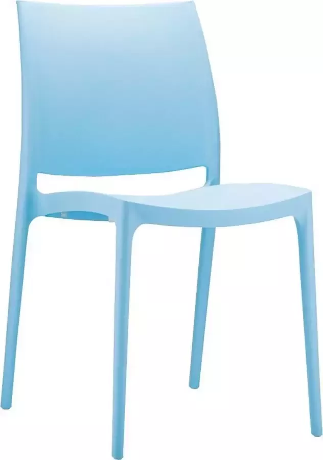 Alterego Design stoel 'ENZO' van blauwe kunststof