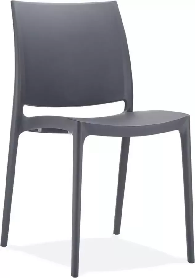 Alterego Design stoel 'ENZO' van donkergrijze kunststof