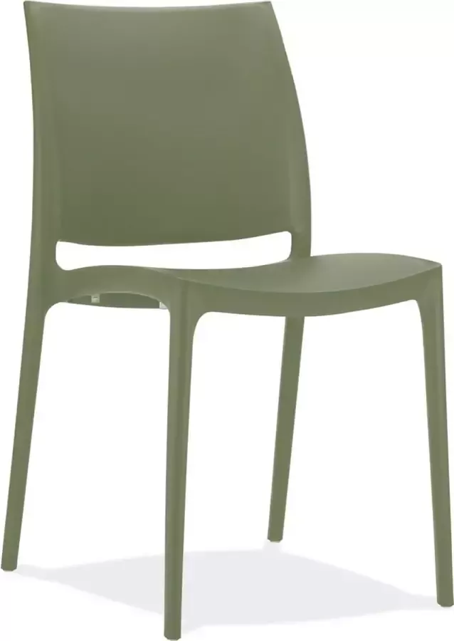 Alterego Design stoel 'ENZO' van donkergroene kunststof
