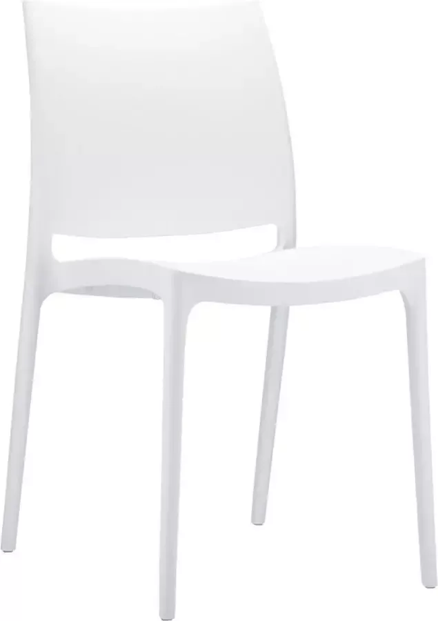 Alterego Design stoel 'ENZO' van witte kunststof