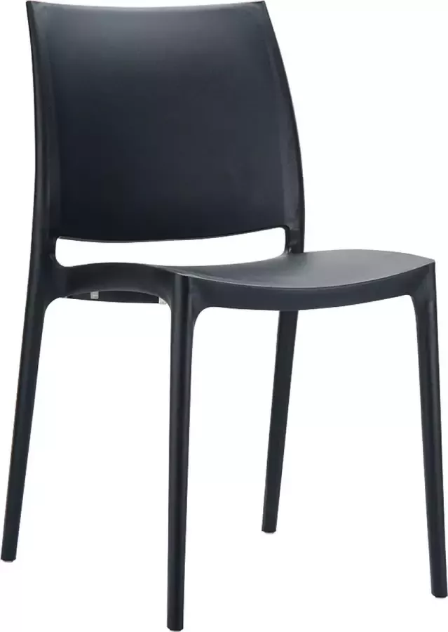 Alterego Design stoel 'ENZO' van zwarte kunststof
