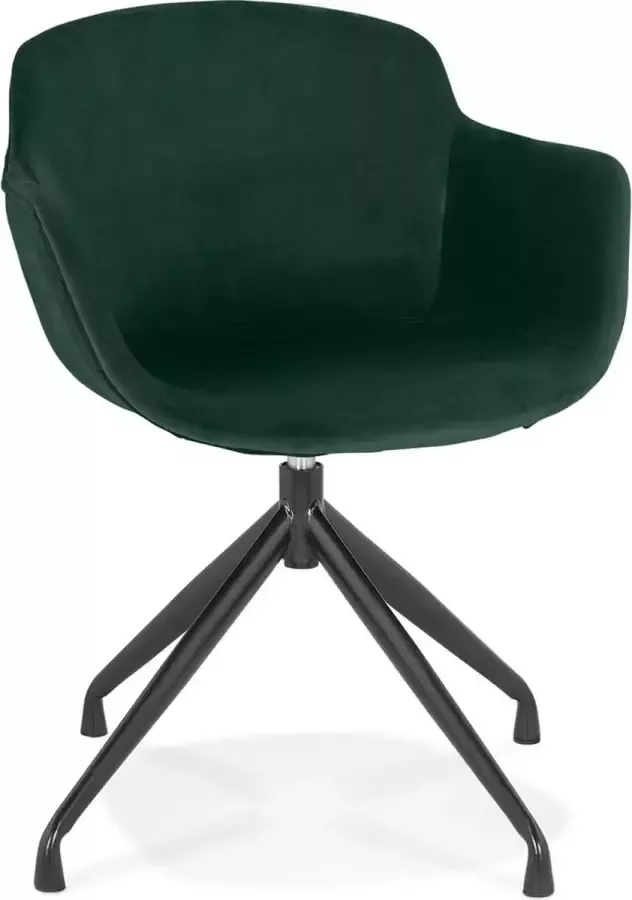 Alterego Design stoel met armleuningen 'GRAPIN' van groen velours