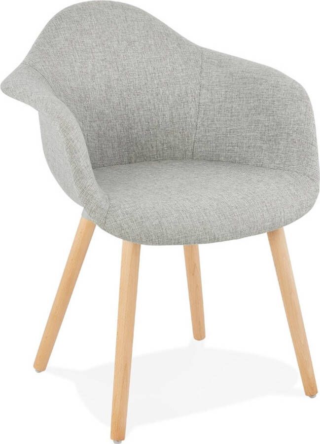 Alterego Design stoel met armleuningen 'RAMBLA' van grijze stof