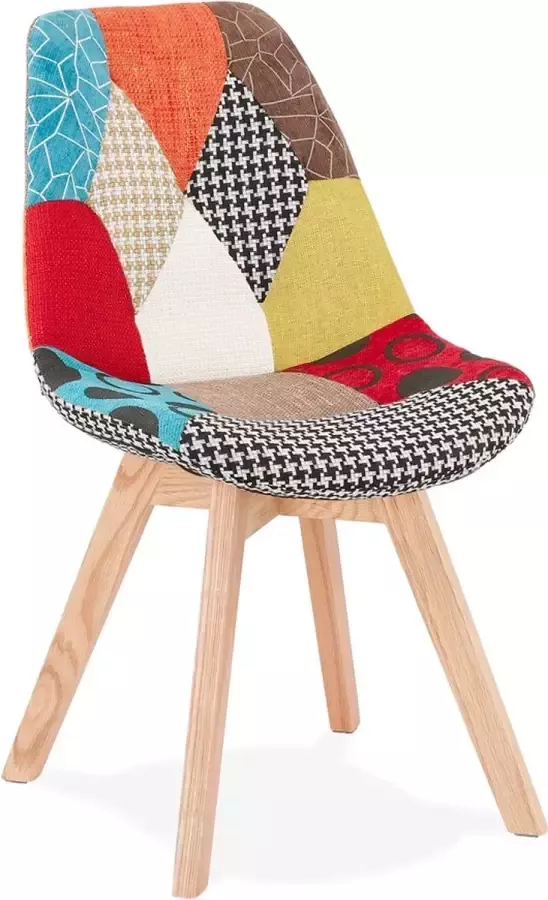 Alterego Design stoel 'PATCHY' in stof met patchworkstijl