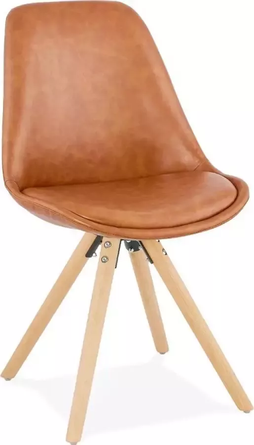 Alterego Design stoel 'STREET' van bruin synthetisch materiaal