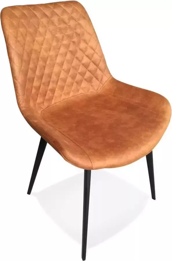 Alterego Design stoel 'TAICHI' van bruine microvezel en zwarte metalen poten