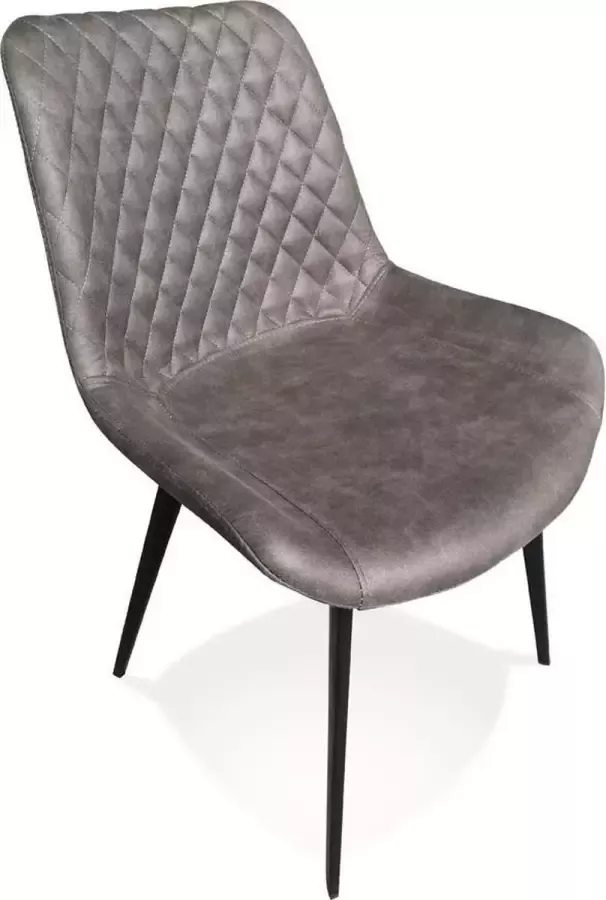 Alterego Design stoel 'TAICHI' van donkergrijze microvezel en zwarte metalen poten