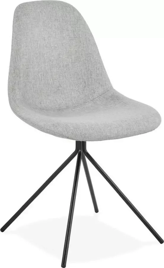 Alterego Design stoel 'TAMARA' in grijze stof met zwart metalen voet