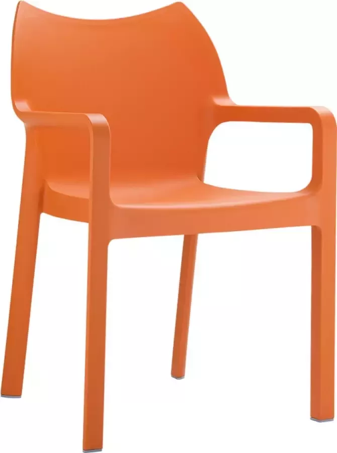 Alterego Design terrasstoel 'VIVA' uit oranje kunststof