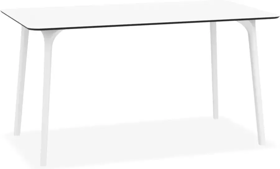 Alterego Design tuintafel 'LAGOON' wit voor binnen buiten 140x80cm
