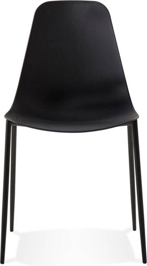 Alterego Design Alterego Zwarte stoel 'FELIZ' van kunststof en metaal voor binnen buiten