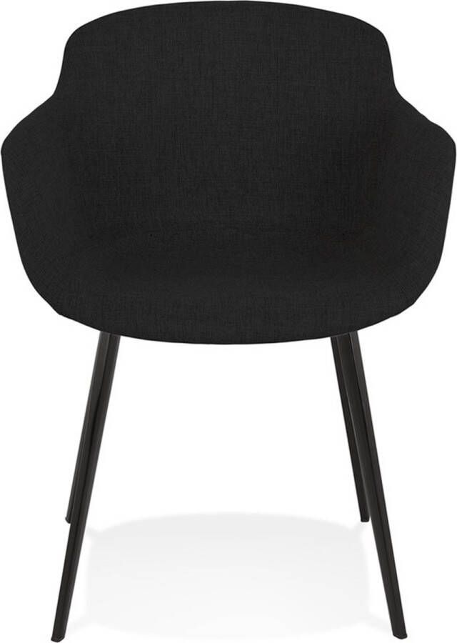 Alterego – Riga – Zwart Stof – Met Armleuningen – 59x54x80 cm