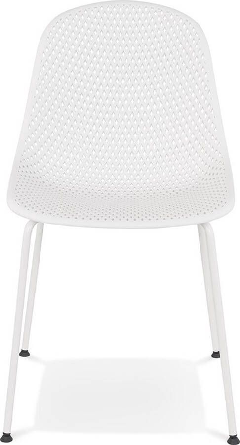 Alterego – Viky – Wit Geperforeerde Designerstoel – Binnen & Buiten – 58.5x46.5x82.5 cm