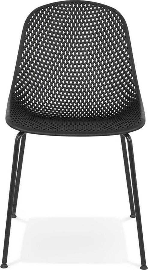 alterego Viky Zwart Geperforeerde Designerstoel Binnen & Buiten 58.5x46.5x82.5cm