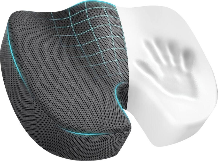 Alyze Zitkussen Orthopedisch Verlichting onderrug stuitje & heupen Ergonomische Stuitkussen Traagschuim Wigkussen Voor Stoel & Bureaustoel - Foto 2