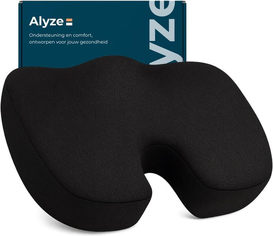 Alyze Zitkussen Orthopedisch Verlichting onderrug stuitje & heupen Ergonomische Stuitkussen Traagschuim Wigkussen Voor Stoel & Bureaustoel