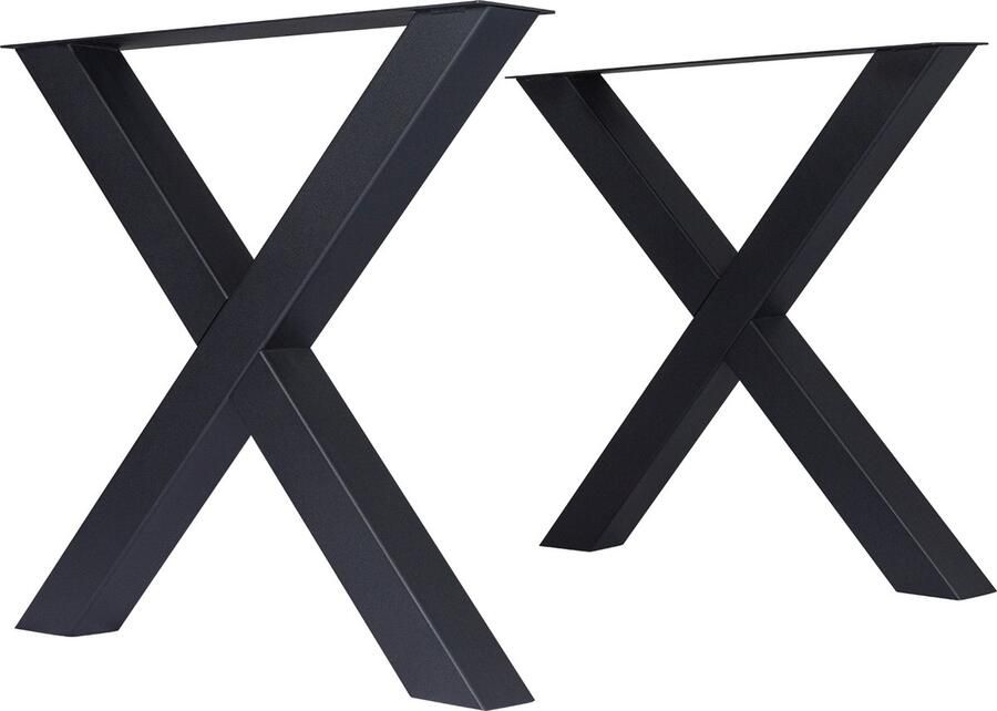 Amaze Living X-Tafelpoot Set (LxBxH) 80x80x72cm (koker 8x8cm) Mat zwart