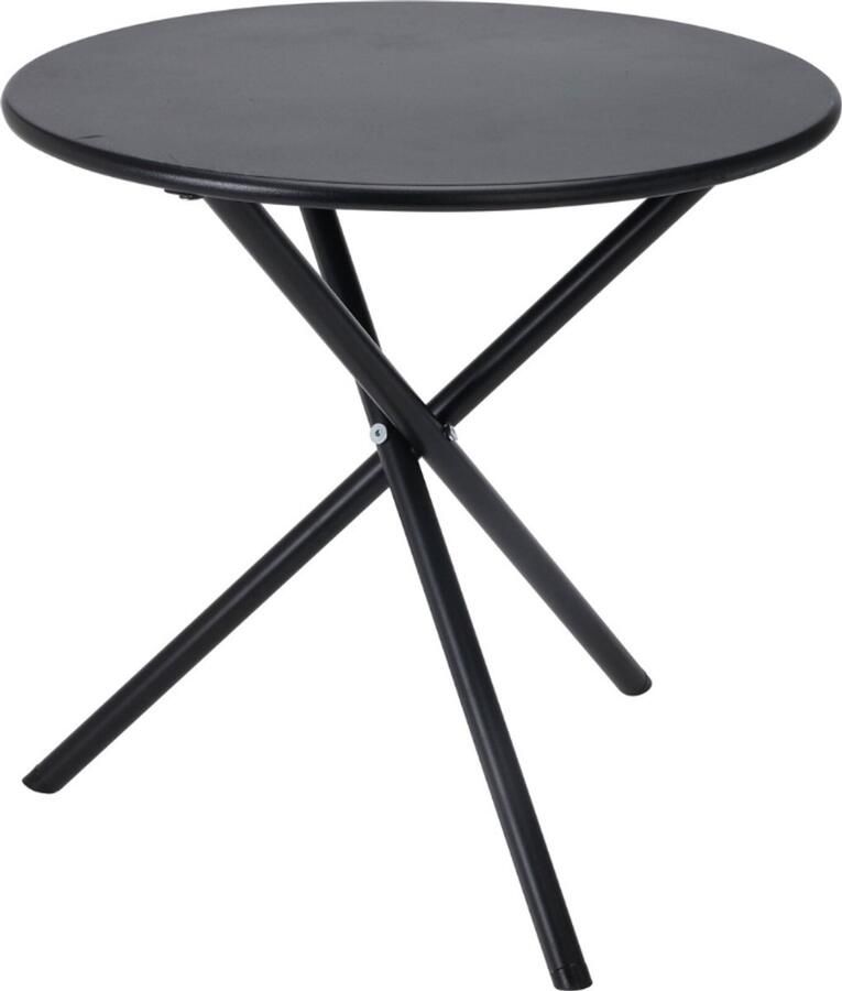 Ambiance Ronde Bijzettafel – Compact 48x48 cm – Zwart Poedergecoat Staal – Modern & Duurzaam – Eenvoudige Montage