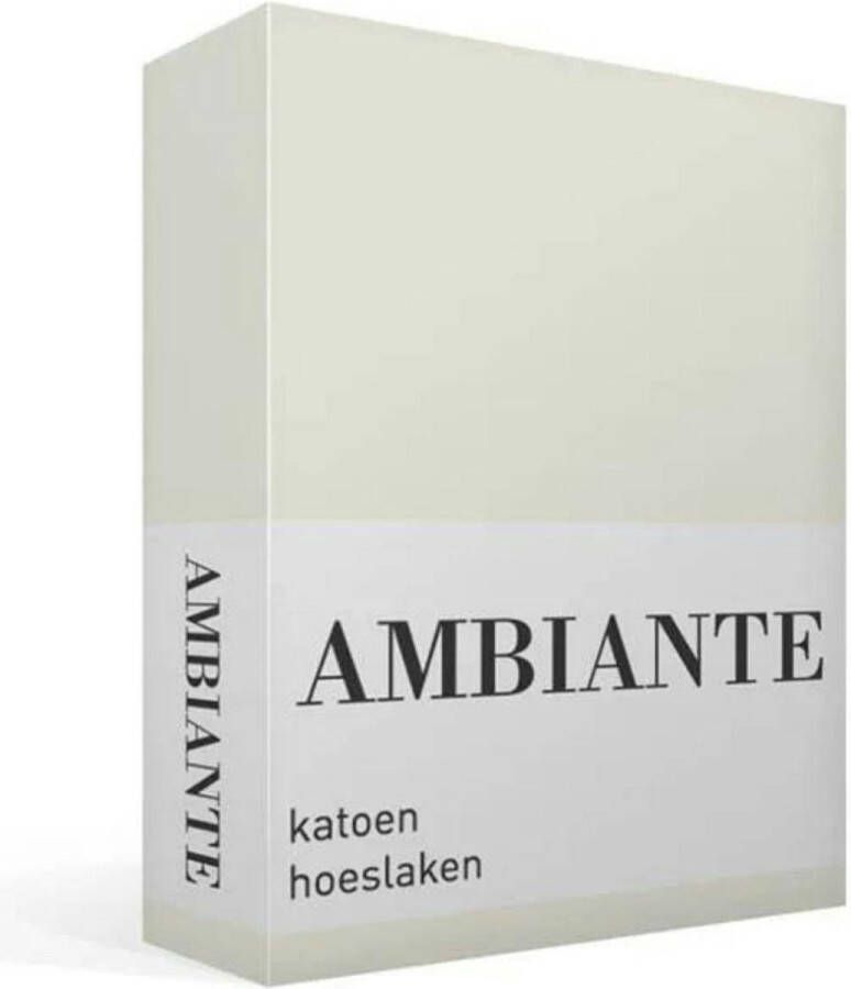 Ambiante Cotton Uni Hoeslaken Katoen (hoekhoogte 35 cm ) EcruOff-white B 160 x L 200 cm Lits-jumeaux Geschikt voor Standaard Matras Boxspring Matras + Topper 181932-B 160 x L 200 cm