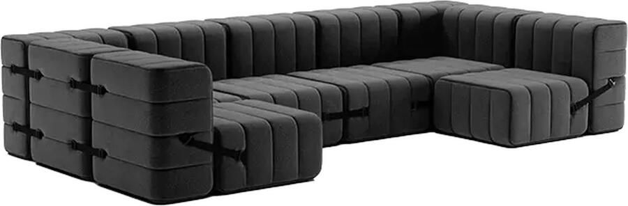 AMBIVALENZ modulaire bank curt – 15 modules – donker grijs