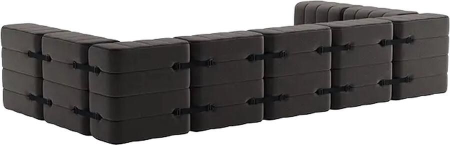 AMBIVALENZ modulaire bank curt – 15 modules – grijs bruin