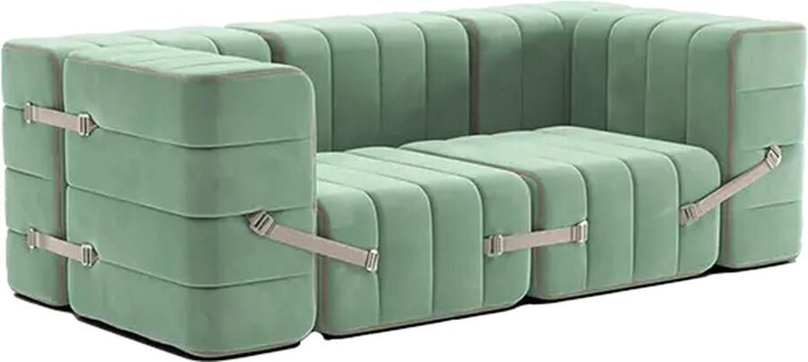 AMBIVALENZ modulaire bank curt – 7 modules – licht groen