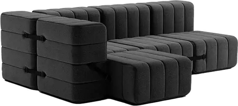 AMBIVALENZ modulaire bank curt – 9 modules – donker grijs