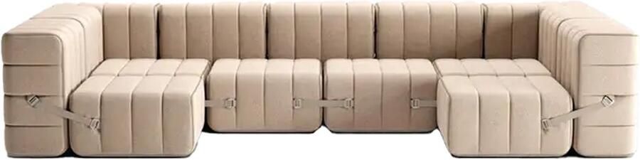 AMBIVALENZ modulaire bank curt – u vorm – beige