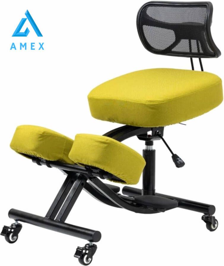 Amex Ergonomische Bureaustoel Kniestoel Verstelbaar Zwart