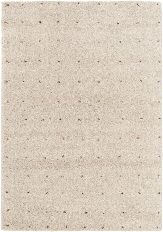 Amiah Hoogpolig vloerkleed Dots crème multi 160x230 cm
