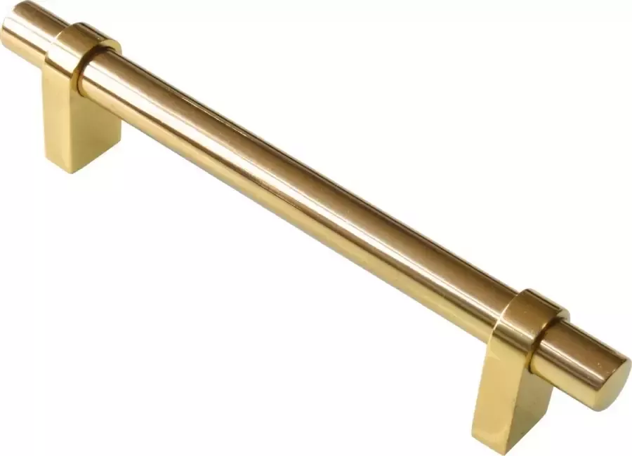 AMIG Lade Handgreep Kast Meubelgreep – Hartafstand 96mm Lengte 130mm Gepolijst Massief Messing Luxe Meubelonderdeel Goud