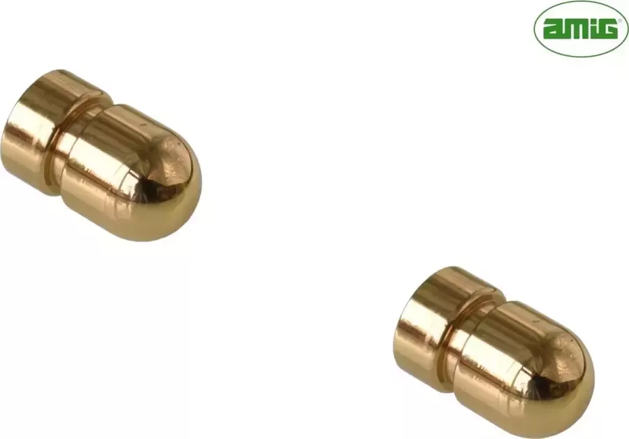 AMIG Meubelknop Kastknop – 2 stuks – rond Ø18mm – 30mm hoog – Messing Goudv