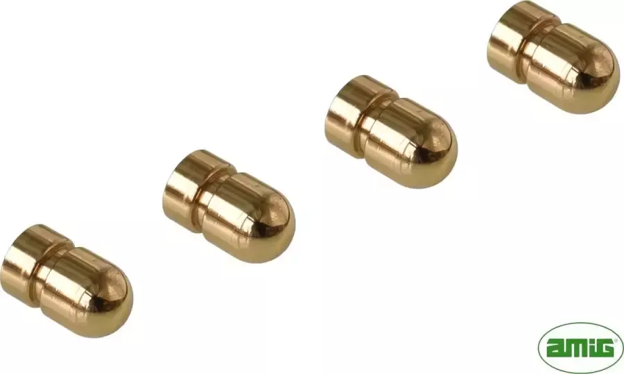 AMIG Meubelknop Kastknop – 4 stuks – rond Ø18mm – 30mm hoog – Messing Goud