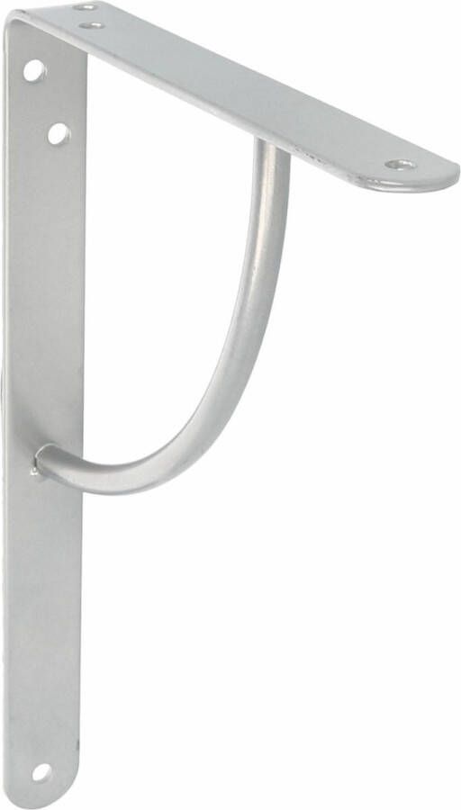 AMIG Plankdrager planksteun van metaal gelakt zilvergrijs H150 x B125 mm boekenplank steunen tot 110 kg