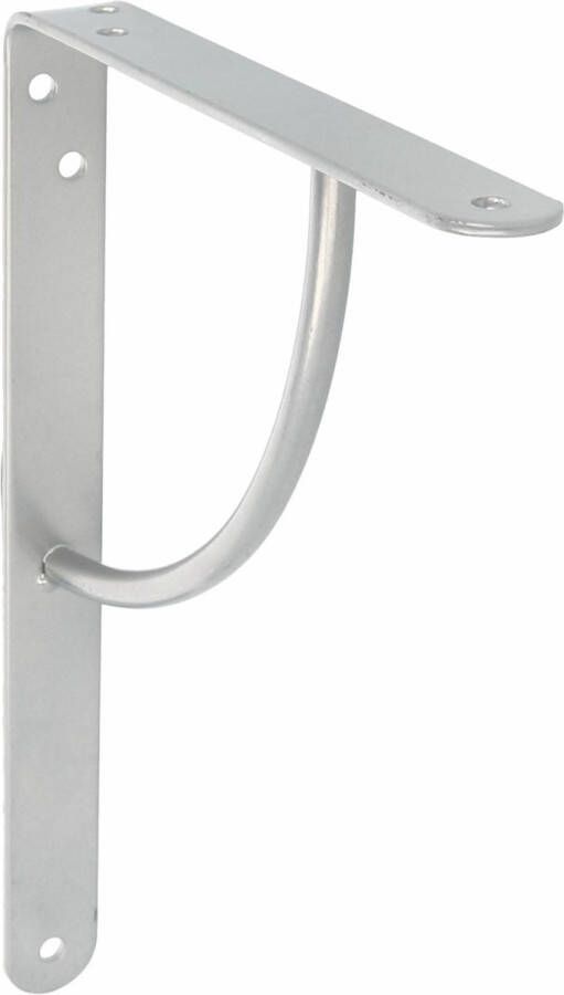 AMIG Plankdrager planksteun van metaal gelakt zilvergrijs H250 x B200 mm boekenplank steunen tot 90 kg