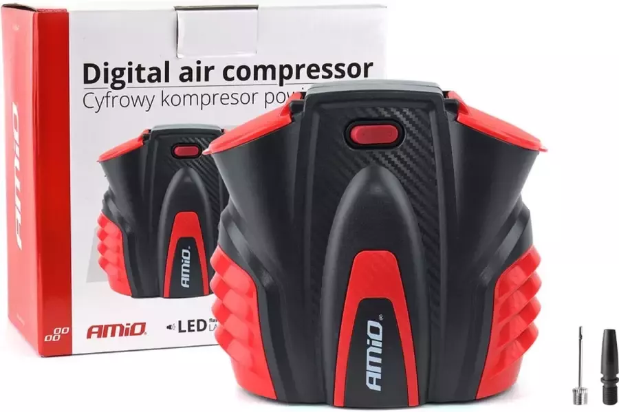 AMIO Auto Luchtcompressor met digitale manometer en LED lampje 12V