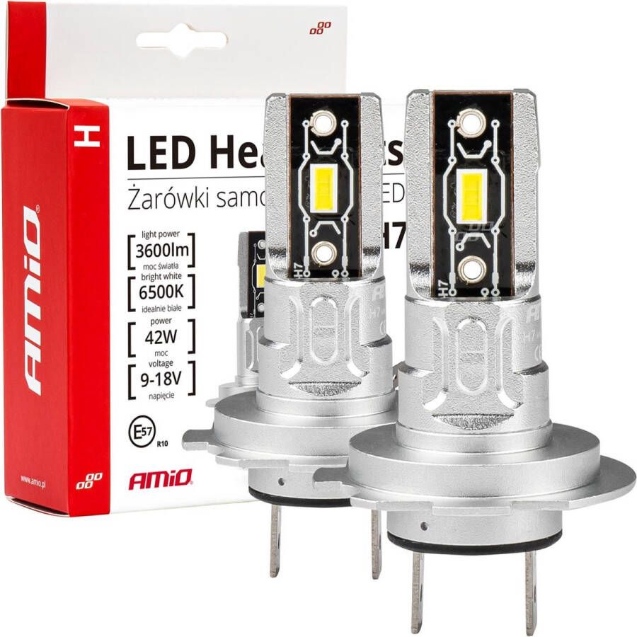 AMIO Dimlicht LED H7 Mini 6500k Wit (set) [Witte koplampen Witte Dimlichten]