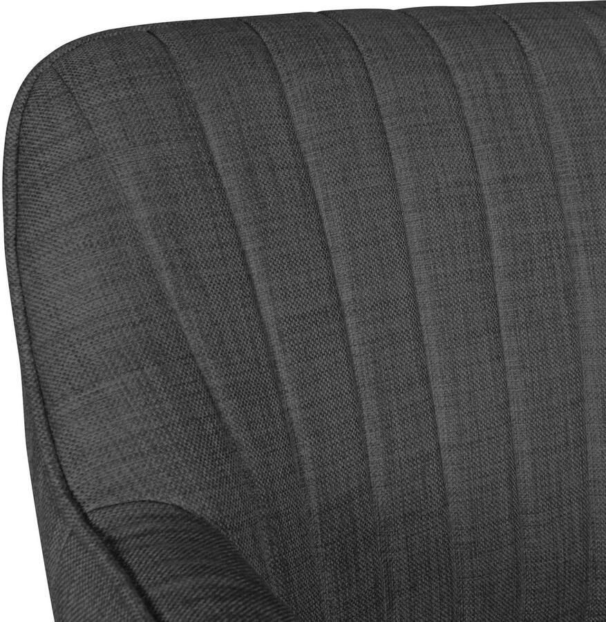 Ervesto bureaustoel MARA antraciet stoffen design draaifauteuil met rug 120 kg Retro bureaustoel draaifauteuil met zwenkwielen Designer schelpstoel comfortabel PC stoel bureaustoel kantoor bureaustoelen - Foto 2
