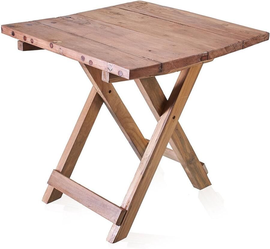 Ancient Wisdom Vierkante opvouwbare salontafel handgemaakt 50x50cm