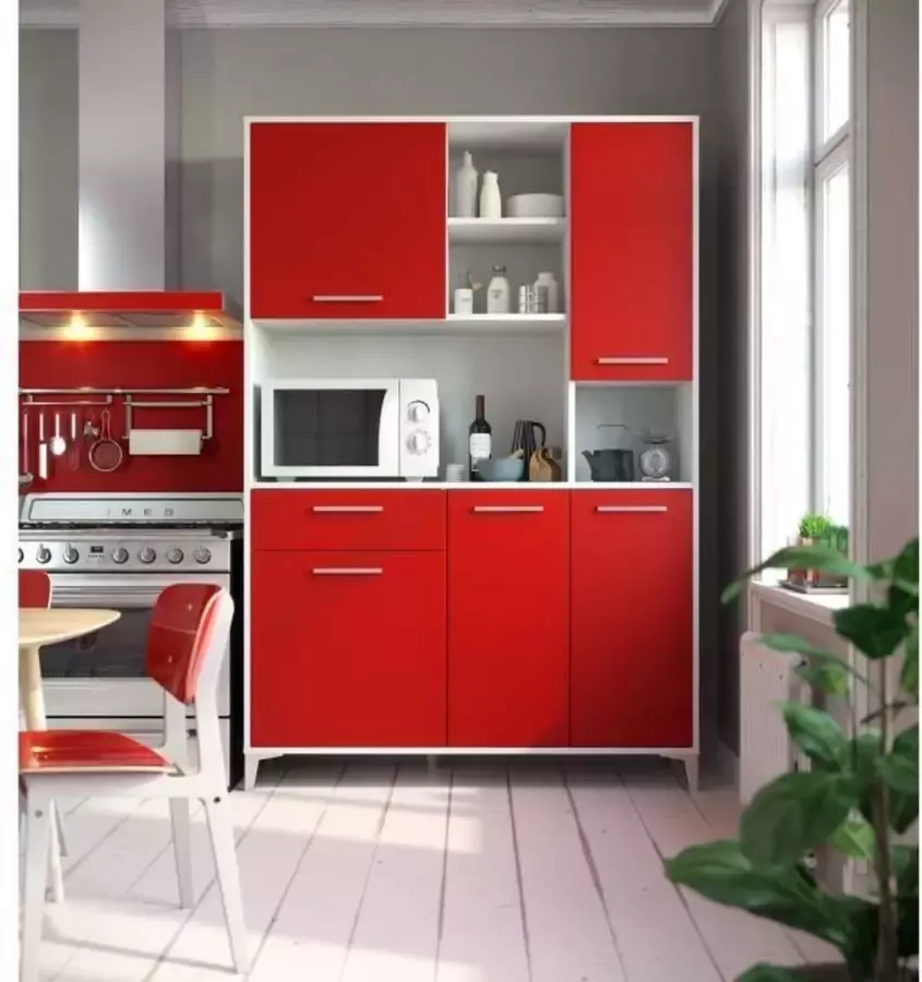 Merkloos ECO keuken dressoir L 120 cm Mat rood - Foto 2