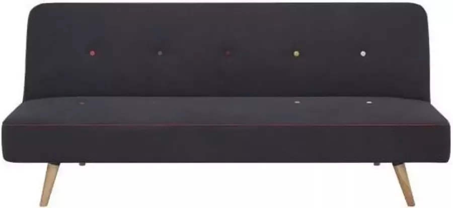 Cstore LOLA Clic clac Zwarte stof Poten van natuurlijk hout L 180 x D 83 x H 78 cm