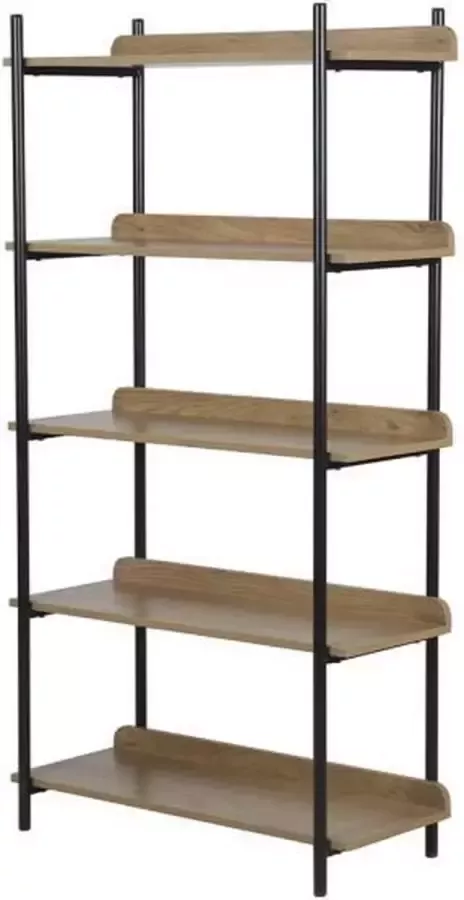 Anders 5-laags metalen rek zwarte poten ARNO