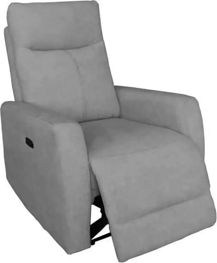 Anders ALBANY Relaxfauteuil 1 plaats elektrische relax Lichtgrijze stof L 79 x D 95 x H 102 cm