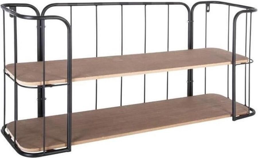 Anders Jordi wandplank 2 niveaus in metaal Bruin L 75 xl 20 x H 36 cm